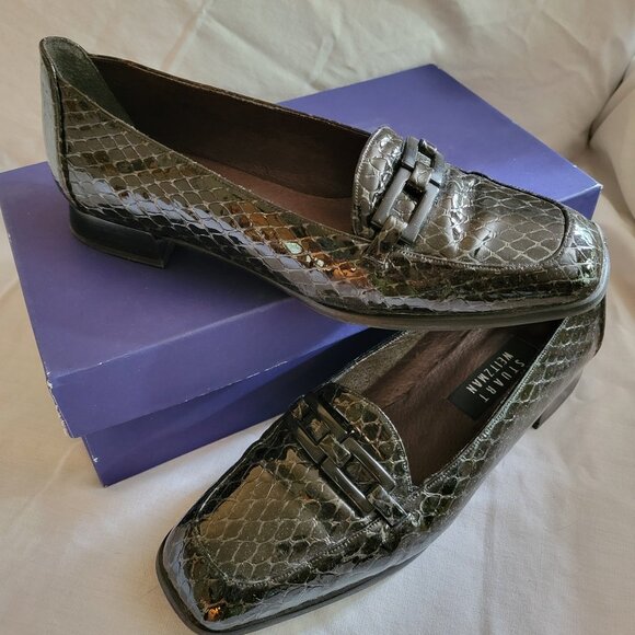 STUART WEITZMAN Women's Hornsby Black Patent Leather Flats Size 8.5 M - Picture 1 of 7